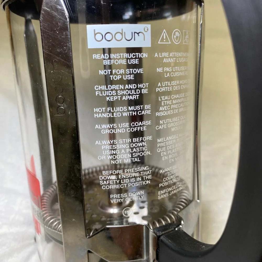 Bodum Original French Press Coffee Maker 8 Cup 34 oz Chrome Glass Stainless